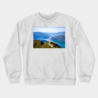 Roy's Peak Track Wanaka New Zealand Digital Painting Crewneck Sweatshirt